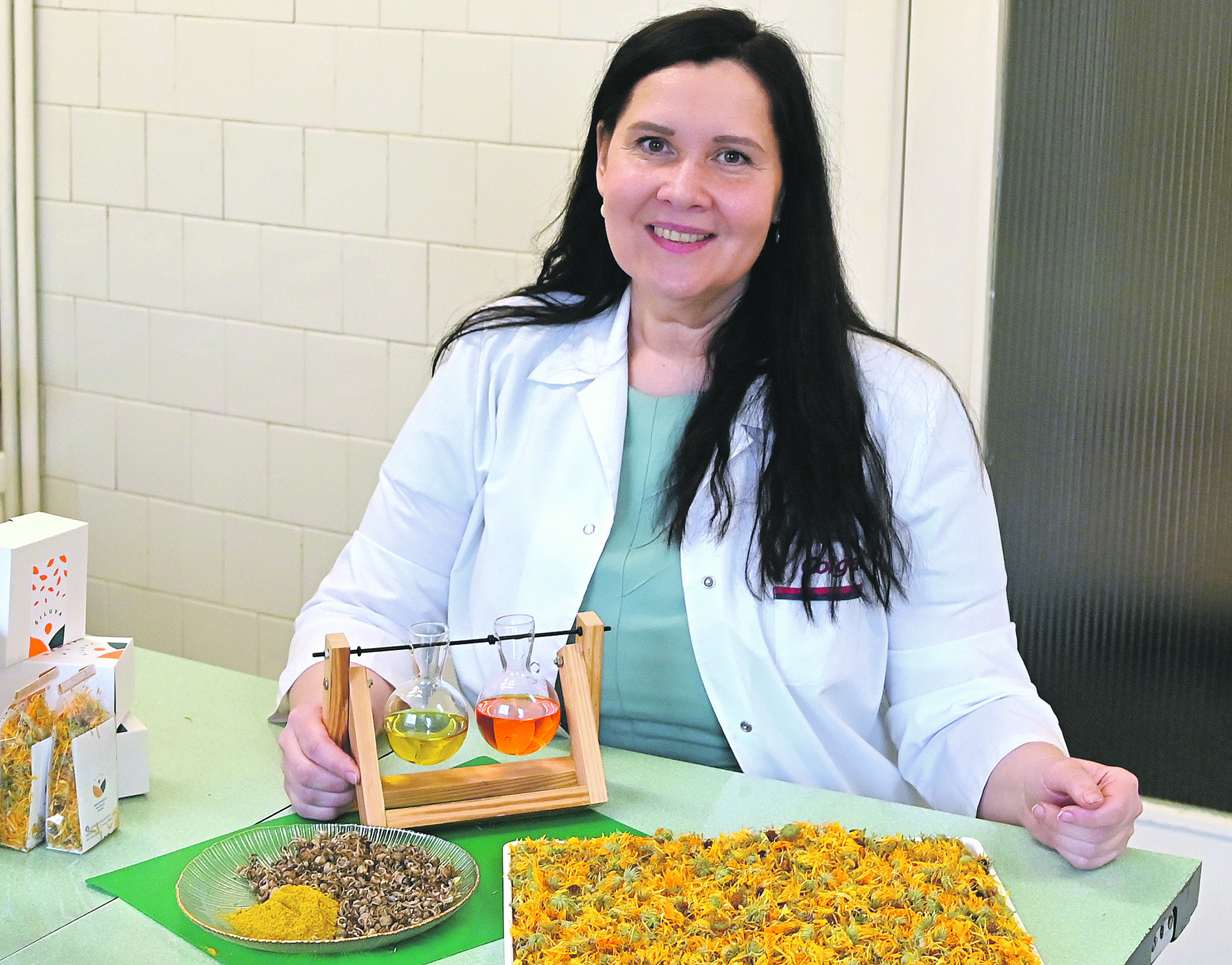 Medetkų aliejus ir lietuviškas šafranas gaminamas Raseiniuose įsikūrusioje laboratorijoje