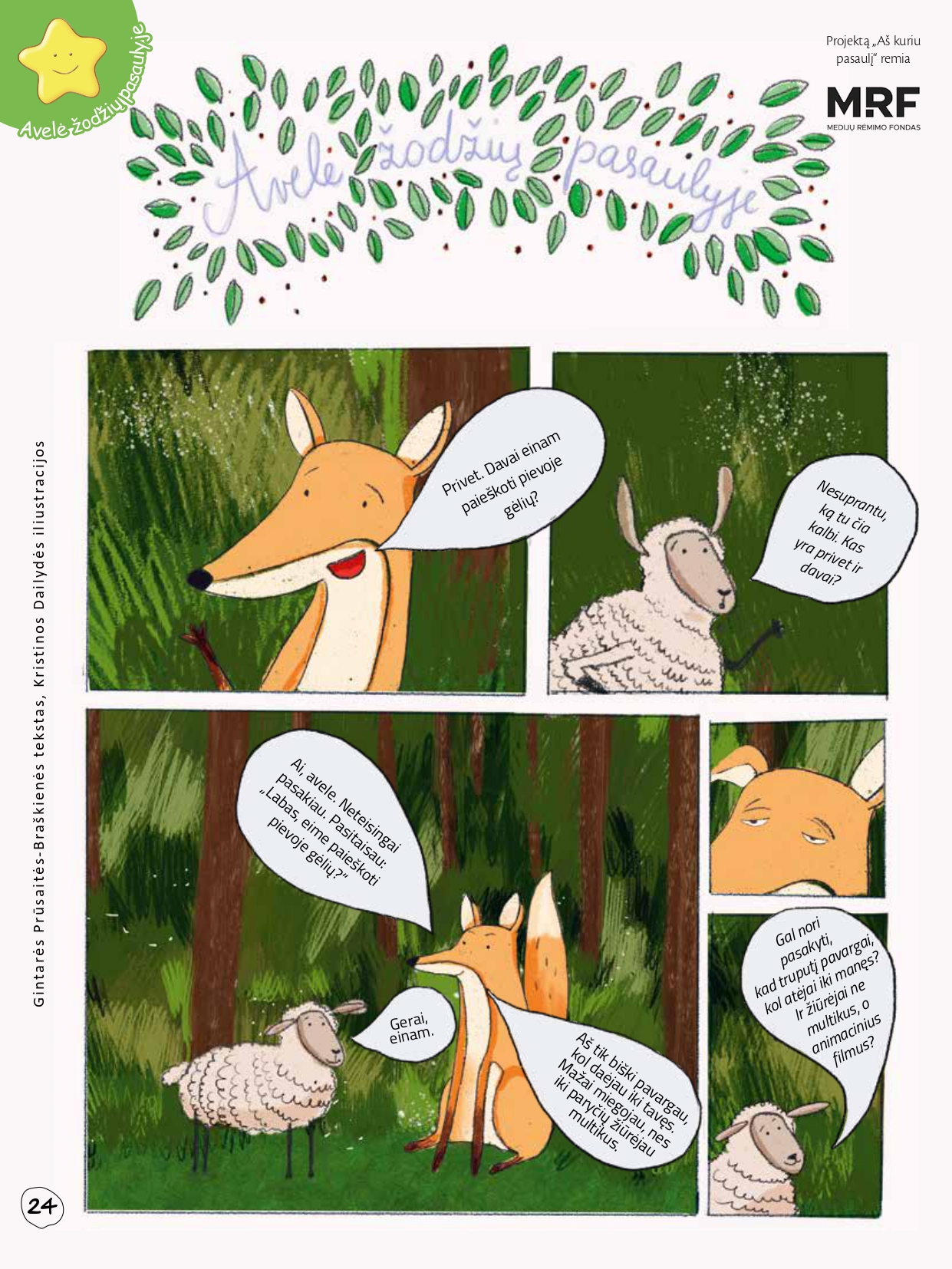 Komiksas. Avelė ir lapė apie rusicizmus