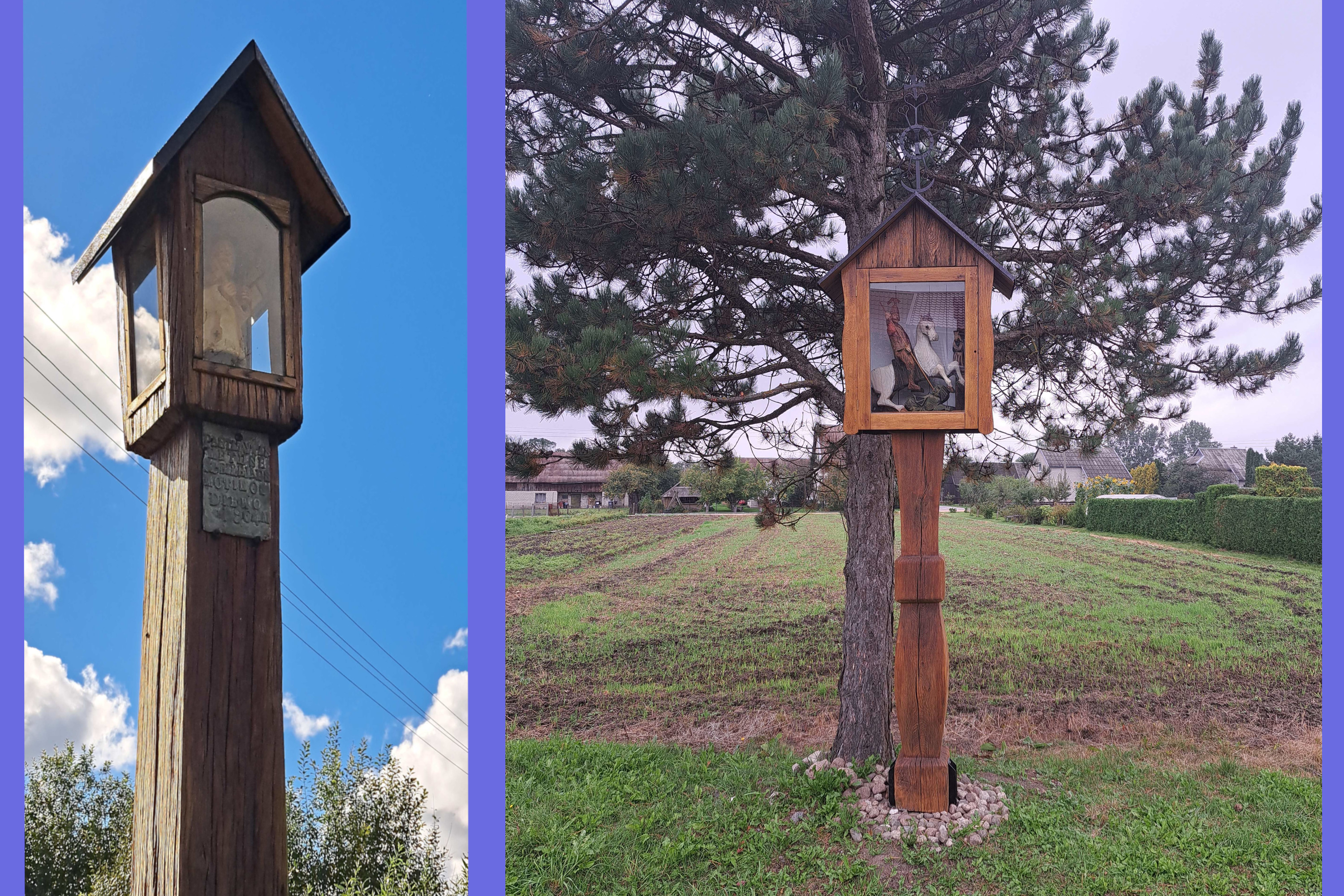 Tauragės rajone atgijo du koplytstulpiai