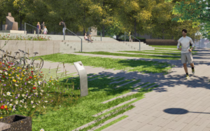 Vėl bus bandoma sutvarkyti Antano Vienuolio-Žukausko paminklo teritoriją