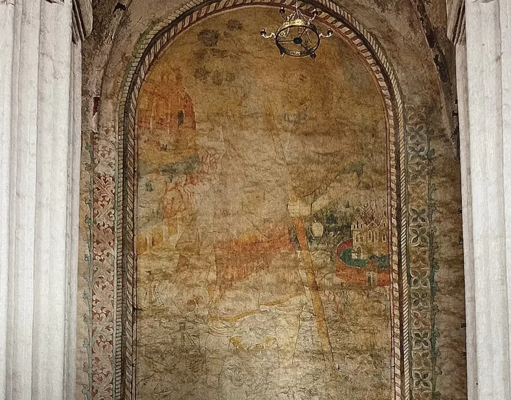 Tarp žuvų, pabaisų ir šventųjų – netrukus bus atverta šv. Kristoforo freska Bernardinų bažnyčioje