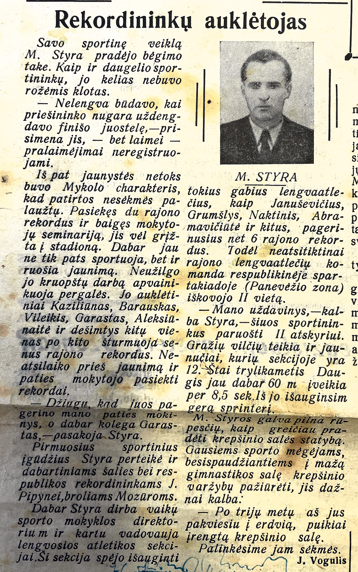 Biržų krašto muziejuje „Sėla“ archyvuojama laikraščio „Raudonasis artojas“ publikacija. Nuotr. Simono Gudo